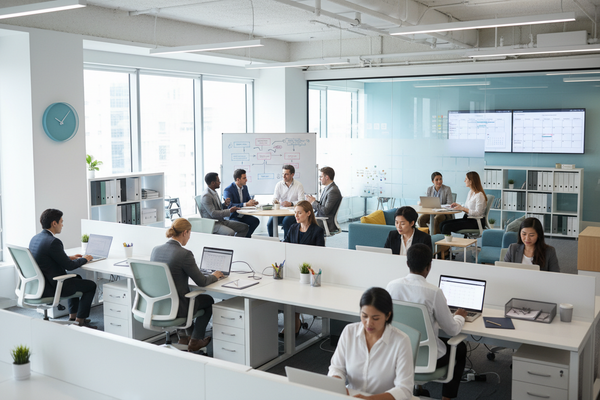 Leave and attendance management for optimizing workforce productivity in a modern office setting.