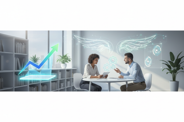 Meeting discussing modern performance management concepts for employee growth and success.